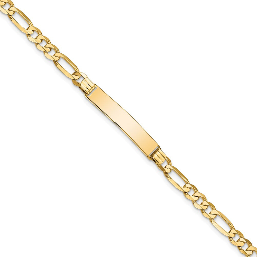 8 Inch 14K Flat Figaro Link Id Bracelet