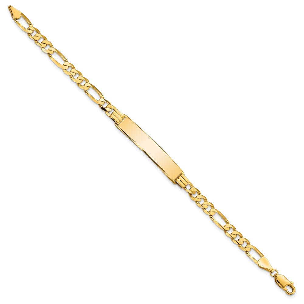 7 Inch 14K Flat Figaro Link Id Bracelet