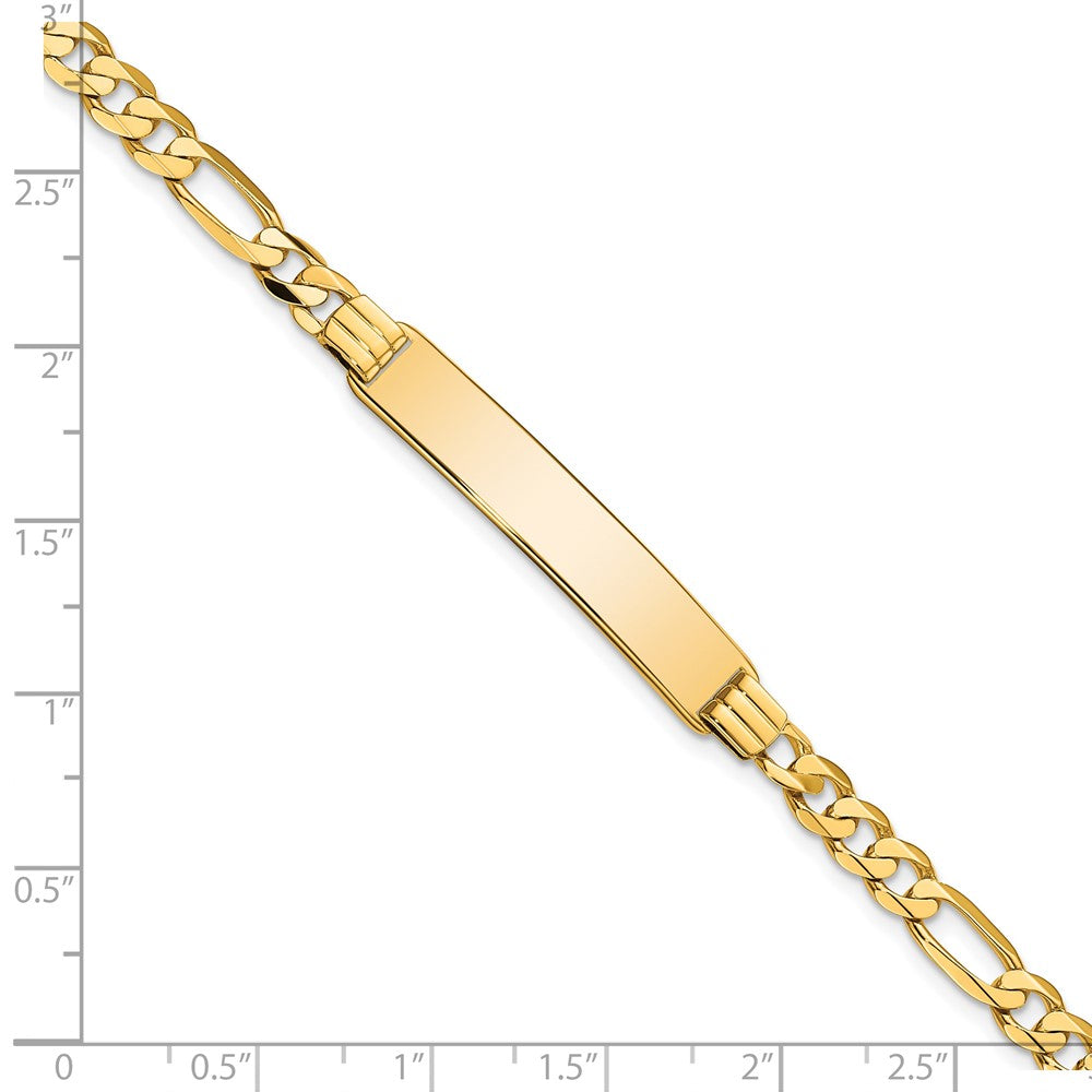7 Inch 14K Flat Figaro Link Id Bracelet