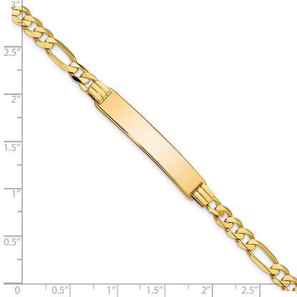 7 Inch 14K Flat Figaro Link Id Bracelet