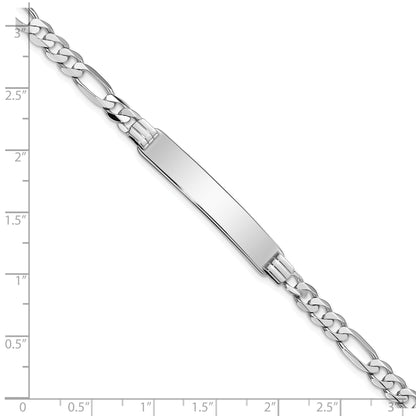 7 Inch 14K Wg Figaro Link Id Bracelet