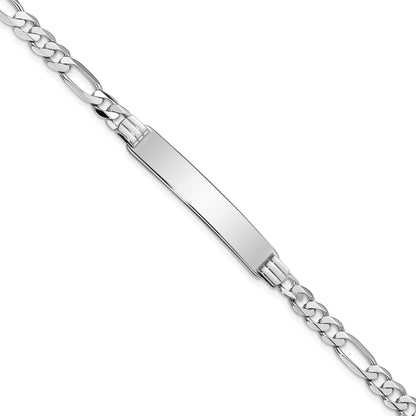 7 Inch 14K Wg Figaro Link Id Bracelet