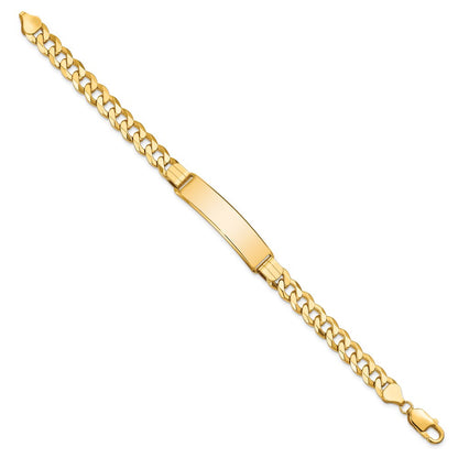 8 Inch 14K Flat Curb Link Id Bracelet