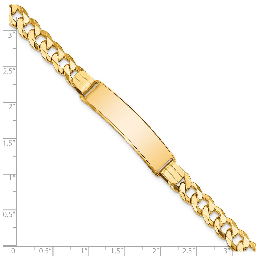 8 Inch 14K Flat Curb Link Id Bracelet