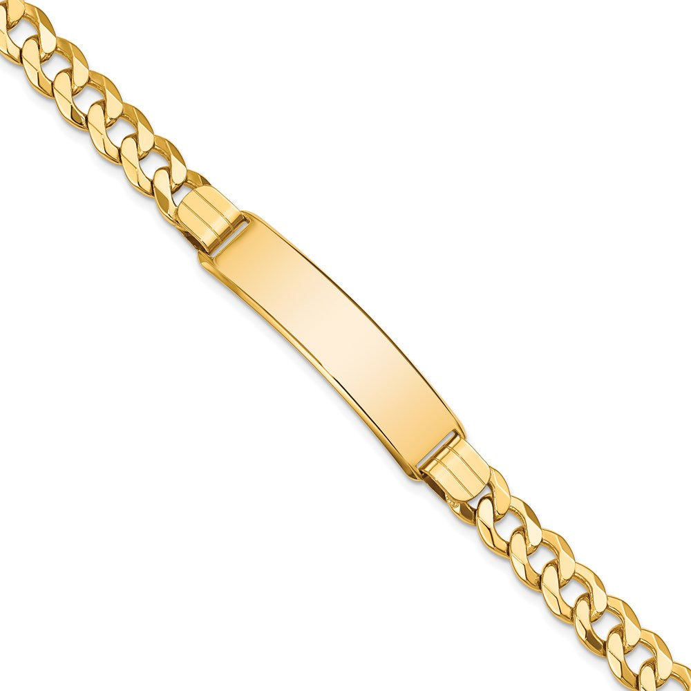 8 Inch 14K Flat Curb Link Id Bracelet