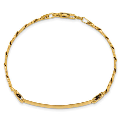 8 Inch 14K Curb Link Id Bracelet