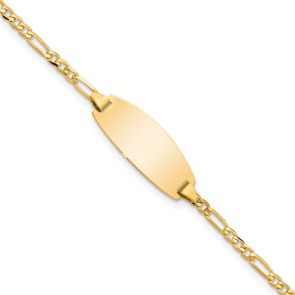 5.5 Inch 14K Oval Figaro Id Bracelet