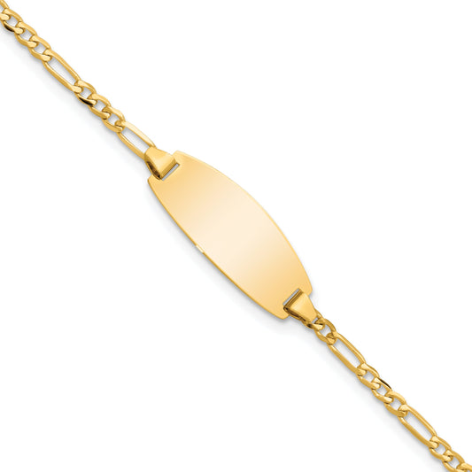 5.5 Inch 14K Oval Figaro Id Bracelet