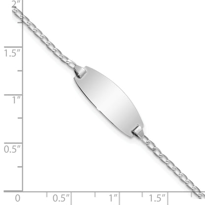 5.5 Inch 14K White Gold Oval Curb Id Bracelet