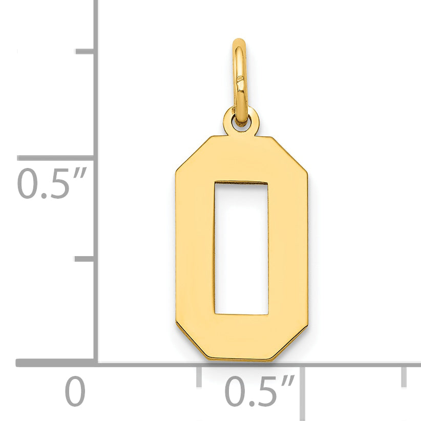 14k Yellow Gold 14k Medium Polished Number 0 Charm