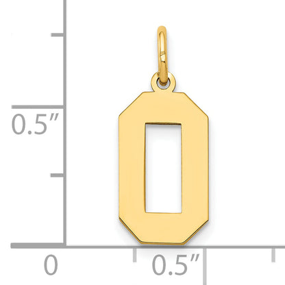 14k Yellow Gold 14k Medium Polished Number 0 Charm