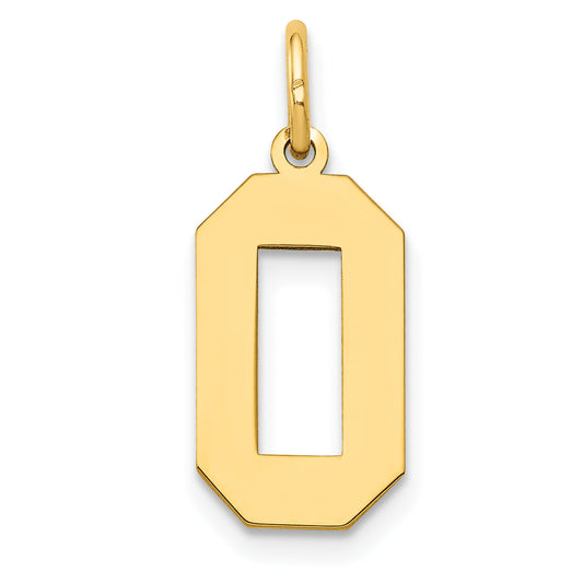 14k Yellow Gold 14k Medium Polished Number 0 Charm