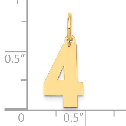 14k Yellow Gold 14k Medium Polished Number 4 Charm