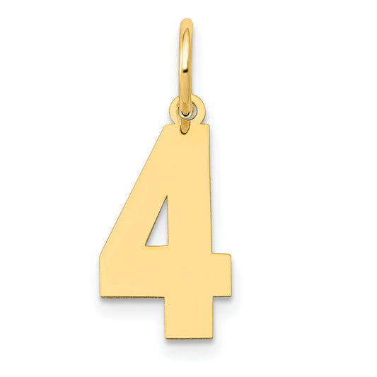 14k Yellow Gold 14k Medium Polished Number 4 Charm