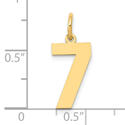 14k Yellow Gold 14k Medium Polished Number 7 Charm