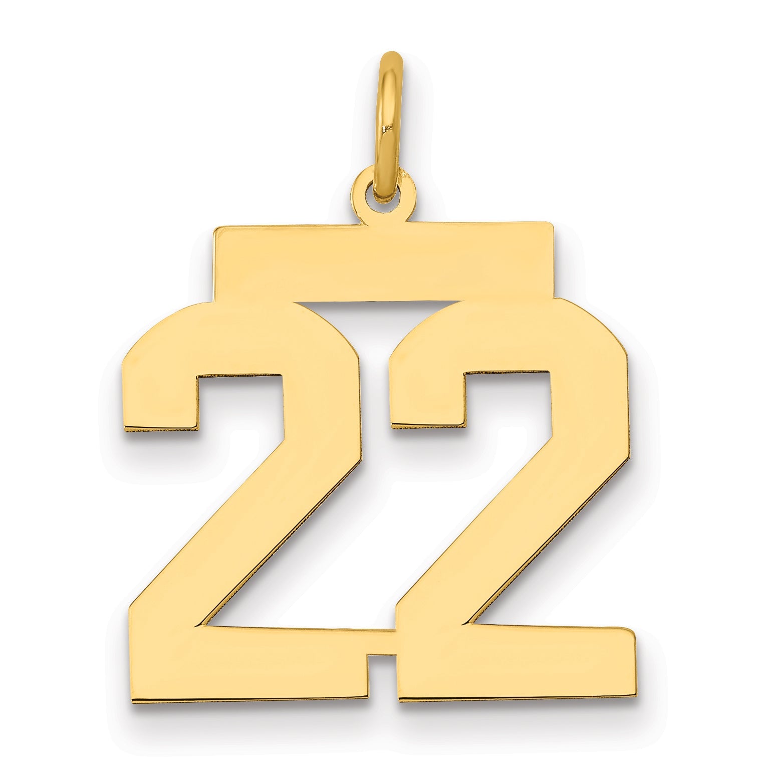 14k Yellow Gold 14k Medium Polished Number 22 Charm