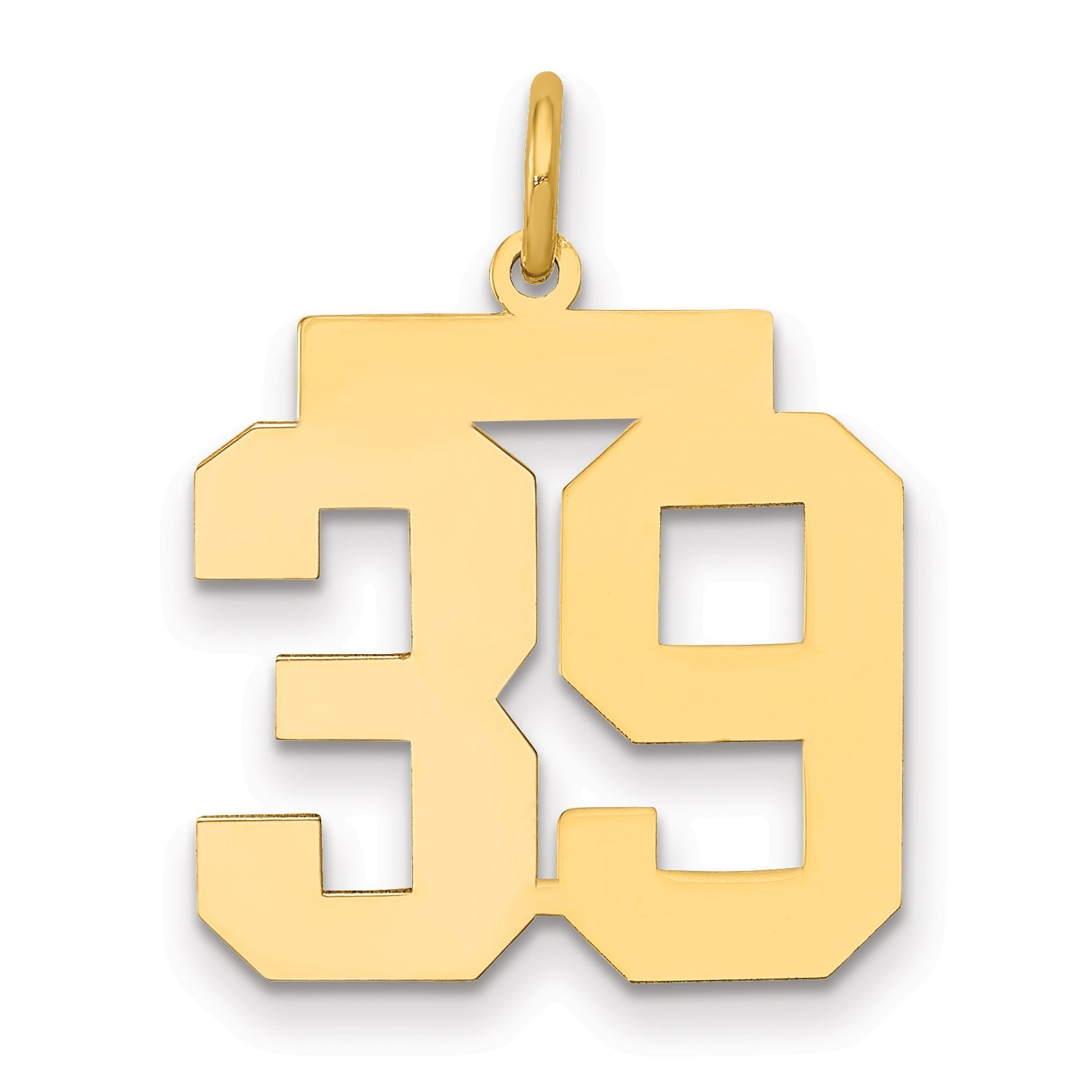 14K Yellow Gold Medium Polished Number 39 Charm