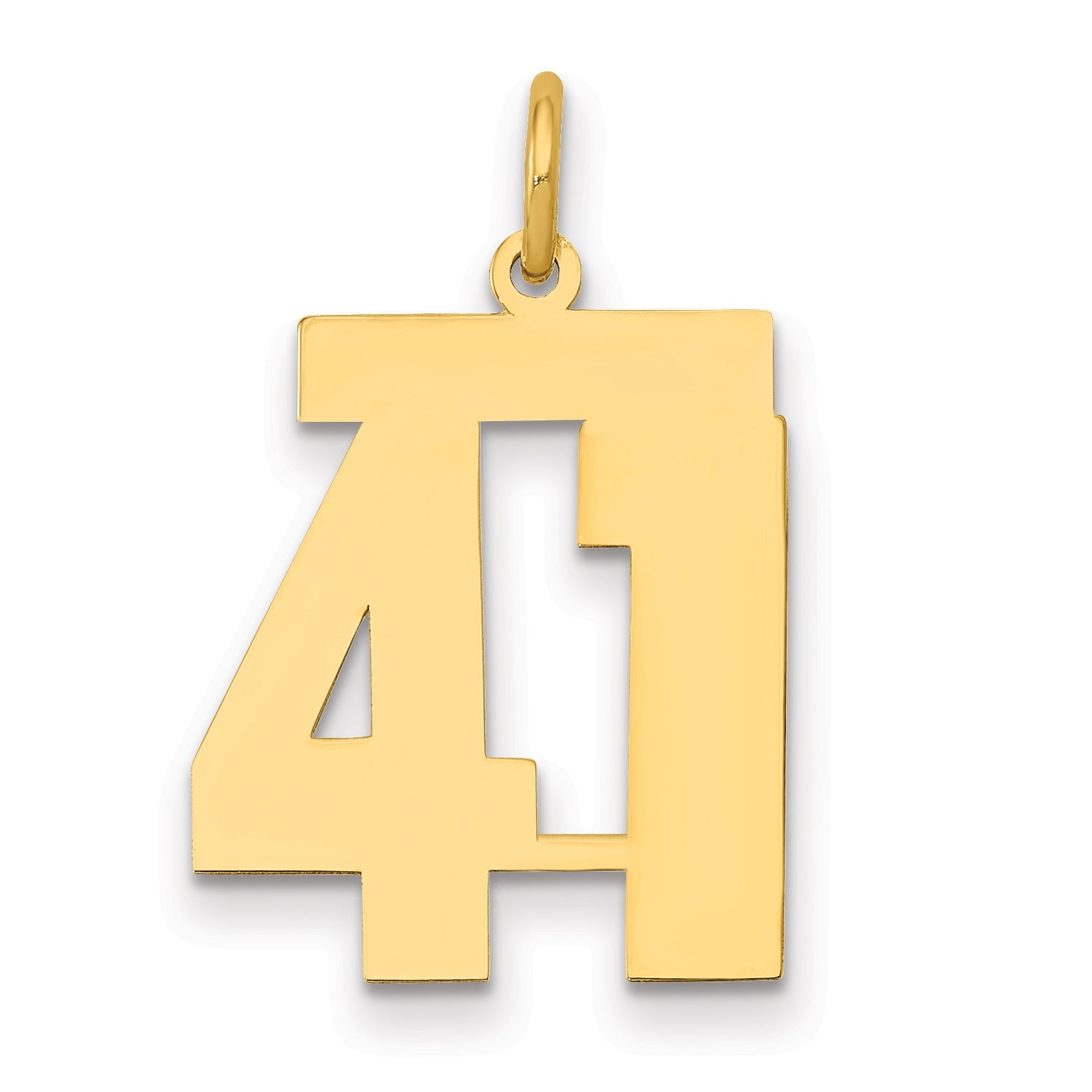 14K Yellow Gold Medium Polished Number 41 Charm