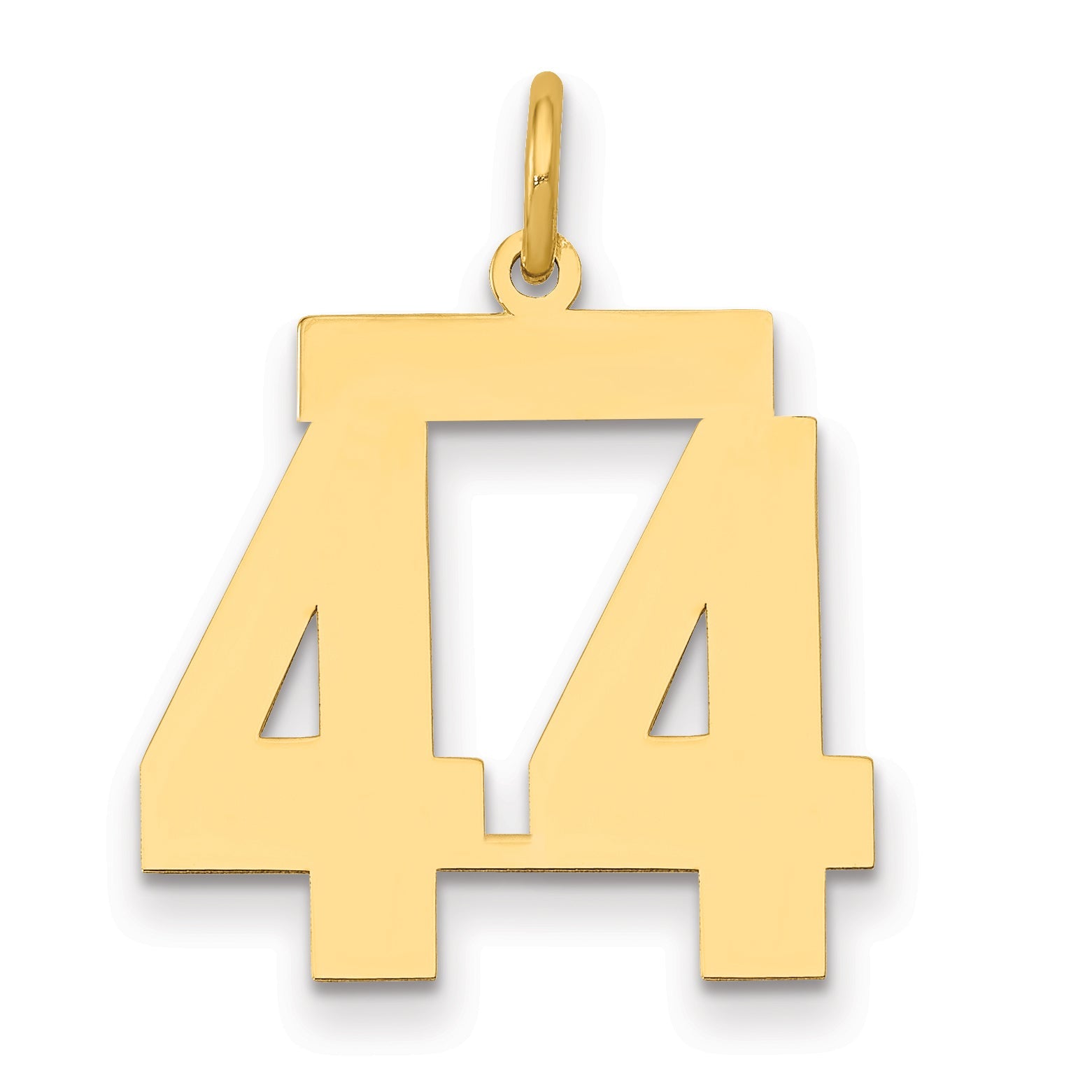 14K Yellow Gold Medium Polished Number 44 Charm