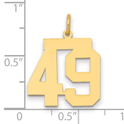 14K Yellow Gold Medium Polished Number 49 Charm