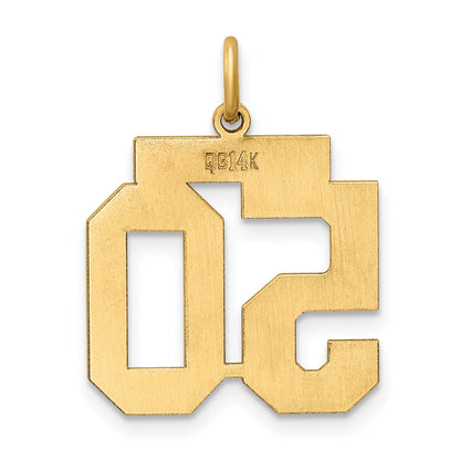 14K Yellow Gold Medium Polished Number 50 Charm
