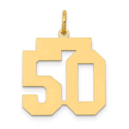 14K Yellow Gold Medium Polished Number 50 Charm
