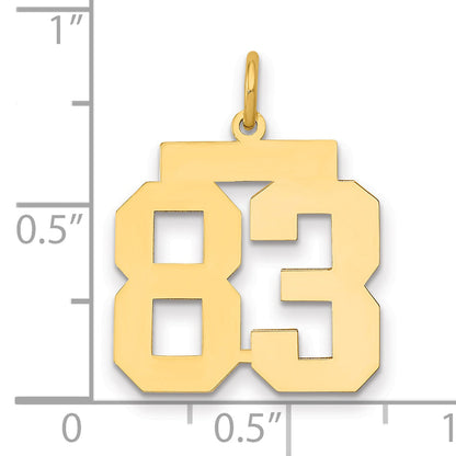 14K Yellow Gold Medium Polished Number 83 Charm