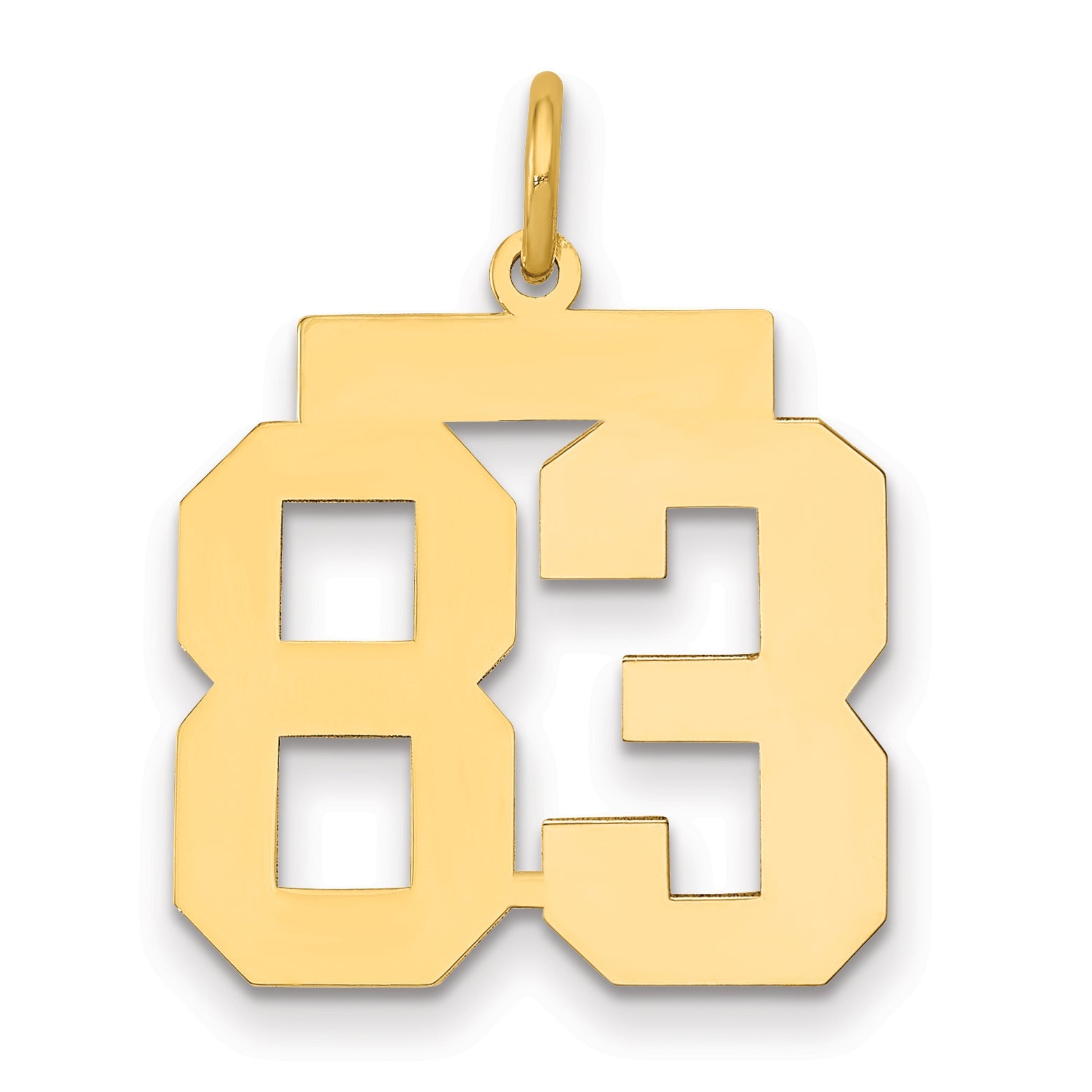 14K Yellow Gold Medium Polished Number 83 Charm