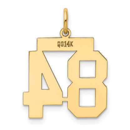 14K Yellow Gold Medium Polished Number 84 Charm