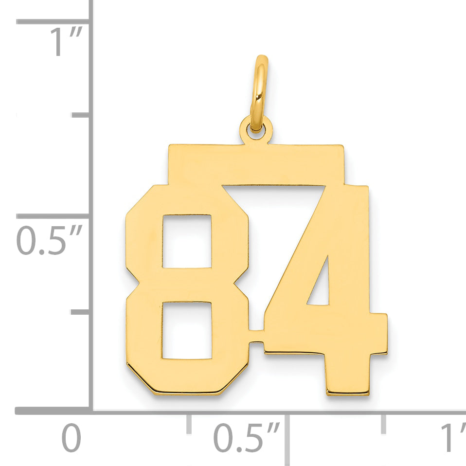 14K Yellow Gold Medium Polished Number 84 Charm