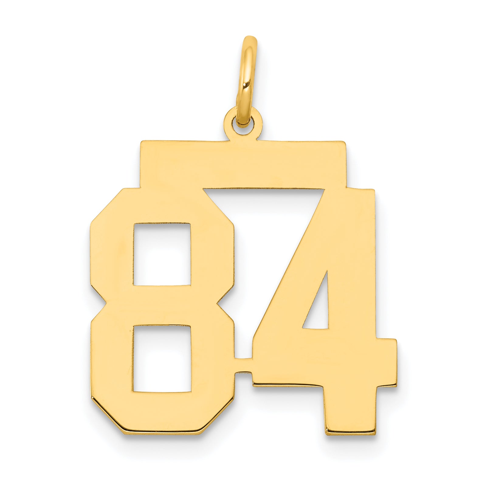 14K Yellow Gold Medium Polished Number 84 Charm