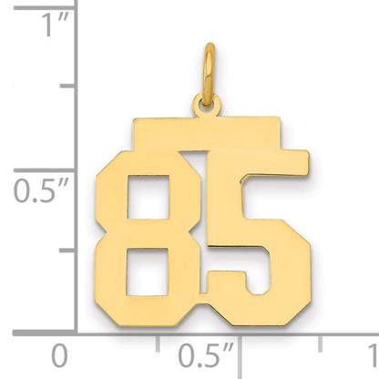 14K Yellow Gold Medium Polished Number 85 Charm
