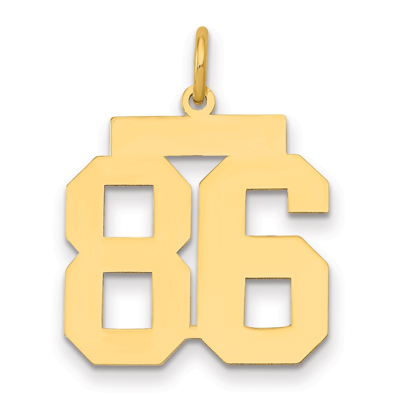 14K Yellow Gold Medium Polished Number 86 Charm