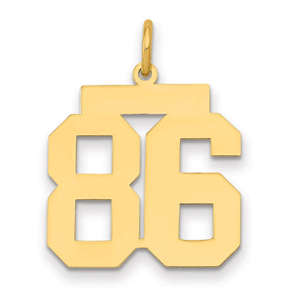 14K Yellow Gold Medium Polished Number 86 Charm