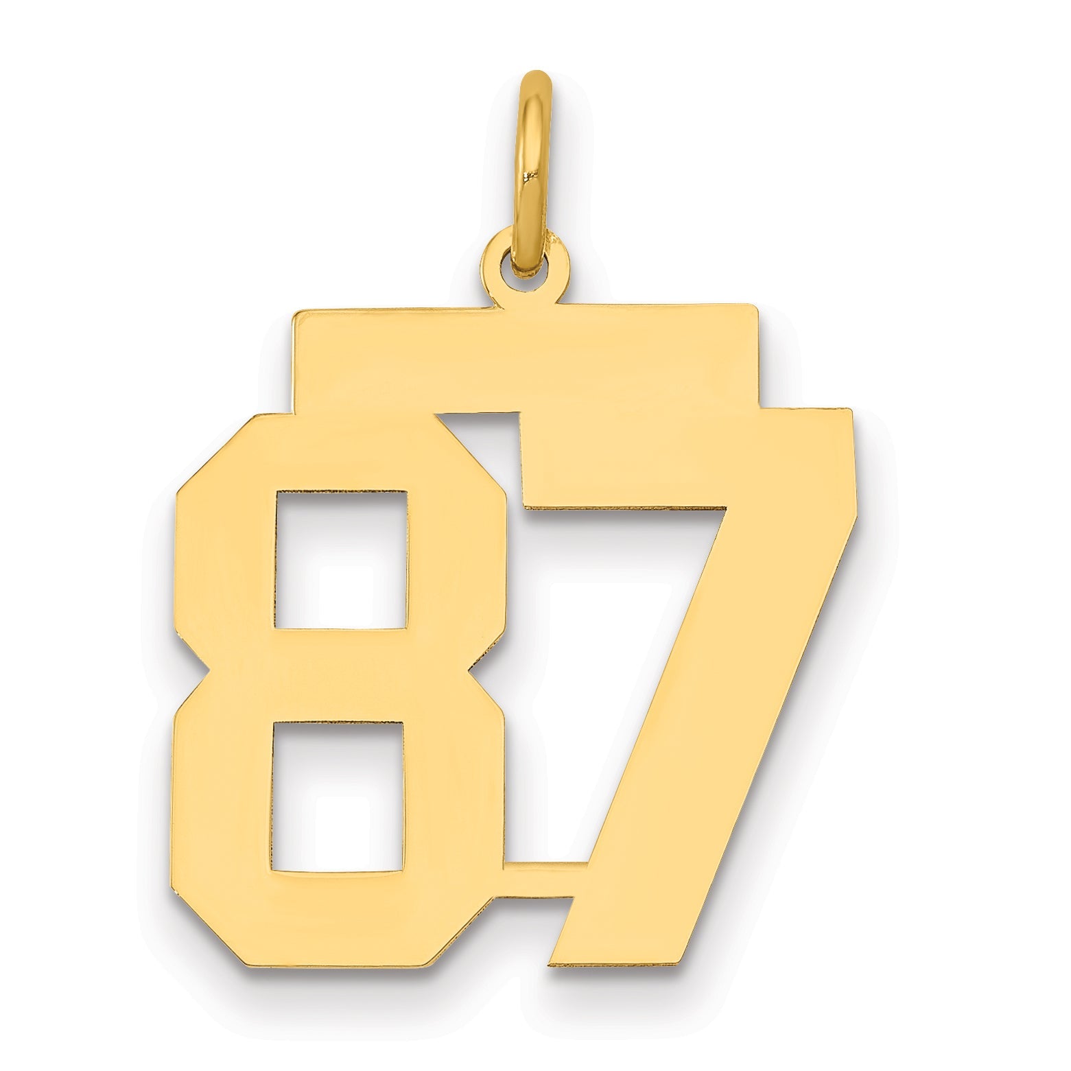 14K Yellow Gold Medium Polished Number 87 Charm