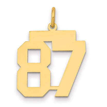 14K Yellow Gold Medium Polished Number 87 Charm