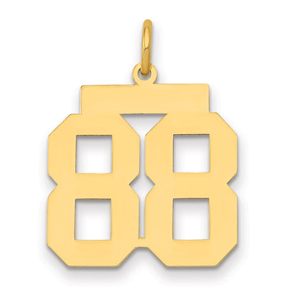 14K Yellow Gold Medium Polished Number 88 Charm