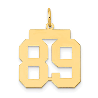 14K Yellow Gold Medium Polished Number 89 Charm
