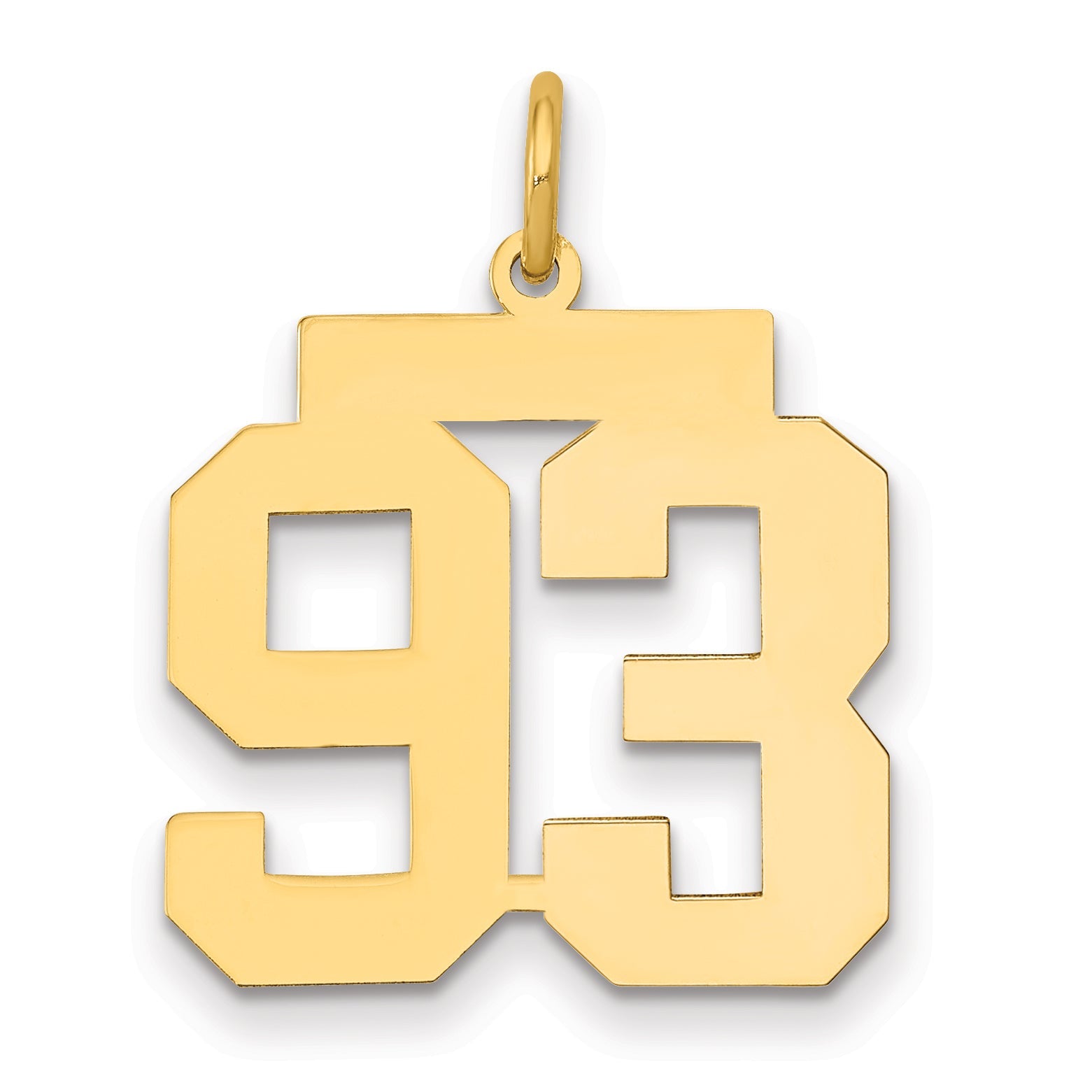14K Yellow Gold Medium Polished Number 93 Charm