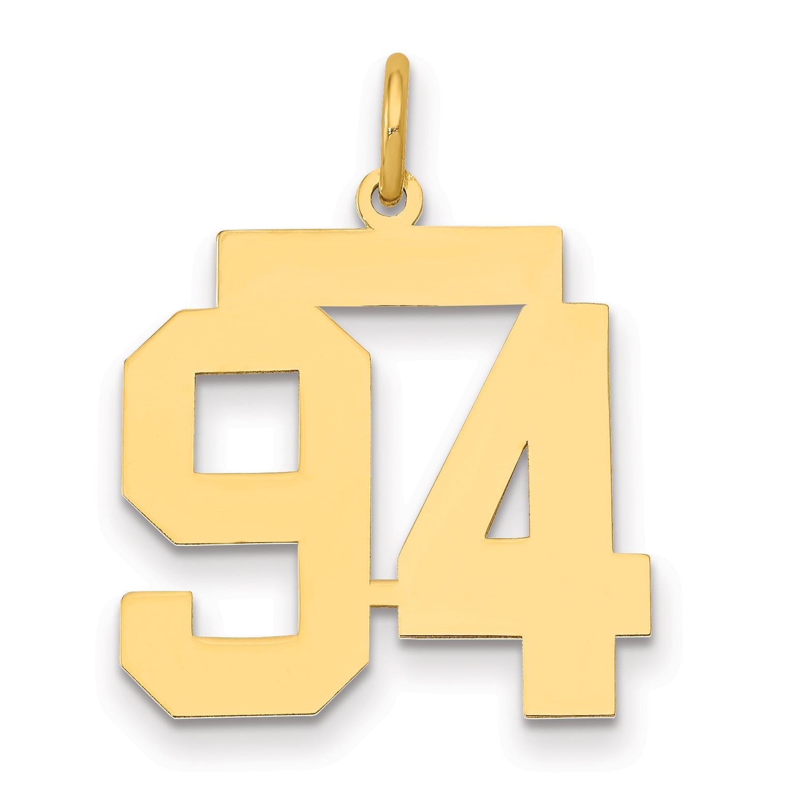 14K Yellow Gold Medium Polished Number 94 Charm
