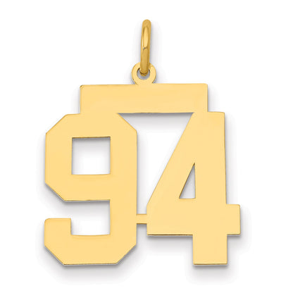 14K Yellow Gold Medium Polished Number 94 Charm