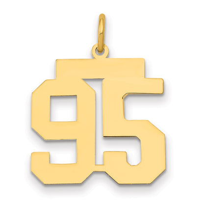 14K Yellow Gold Medium Polished Number 95 Charm