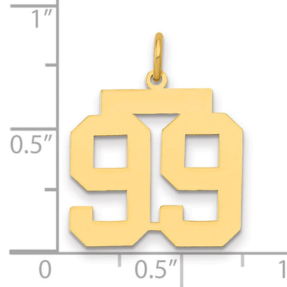 14K Yellow Gold Medium Polished Number 99 Charm
