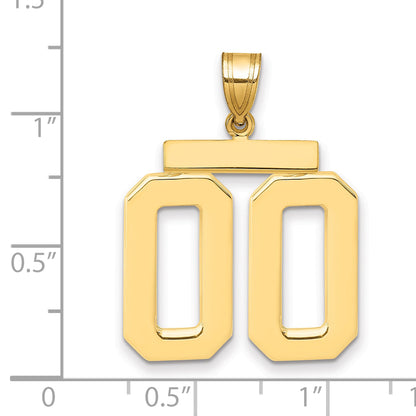 10K Yellow Gold Large Polished Number 00 Charm