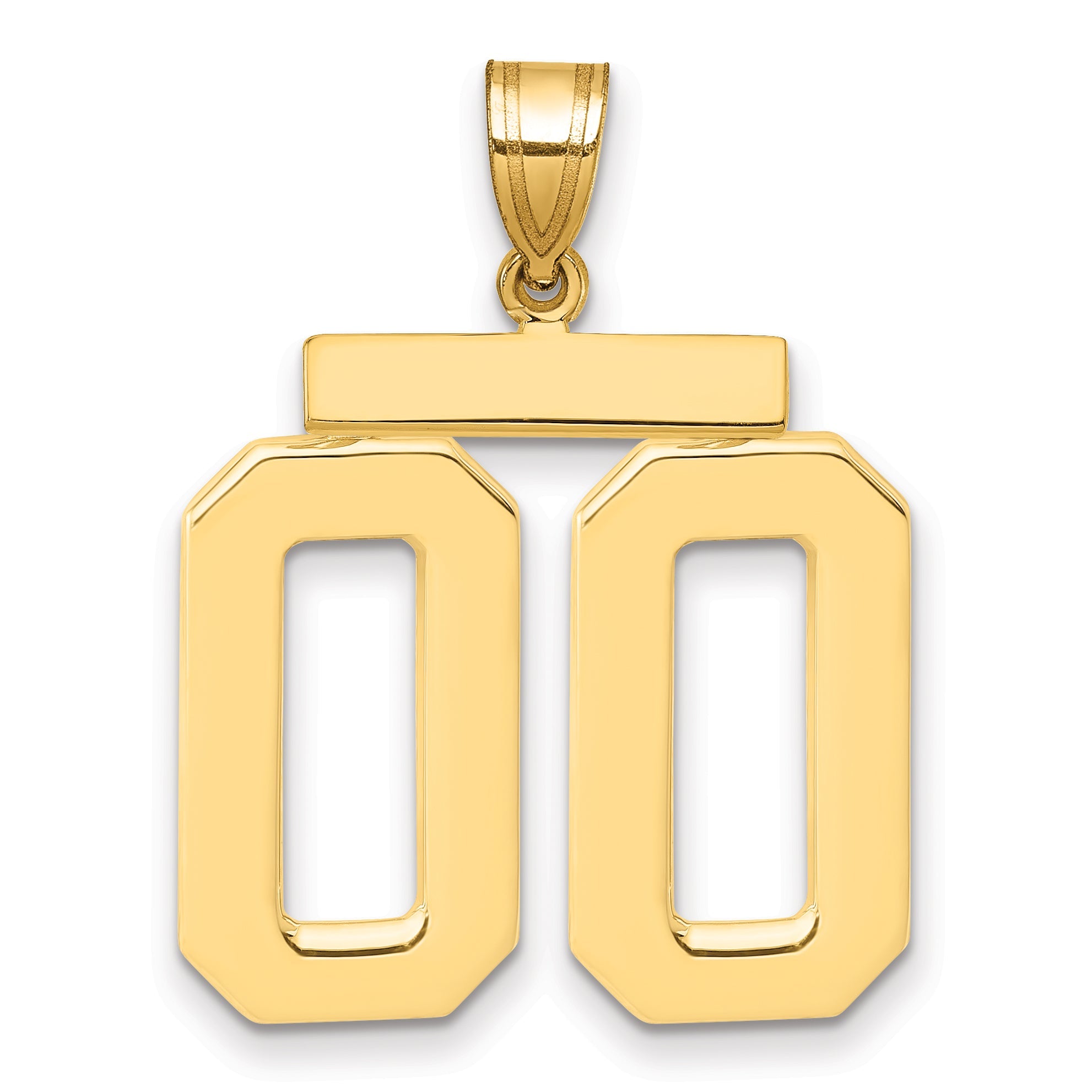 10K Yellow Gold Large Polished Number 00 Charm