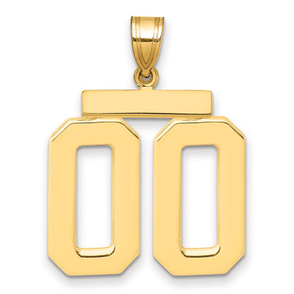 10K Yellow Gold Large Polished Number 00 Charm