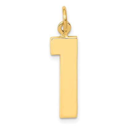 14k Yellow Gold 14k  Large Polished Number 1 Charm