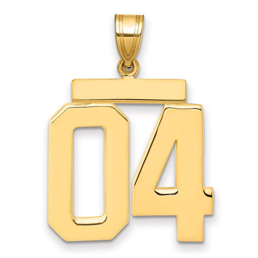 10K Yellow Gold Large Polished Number 04 Charm