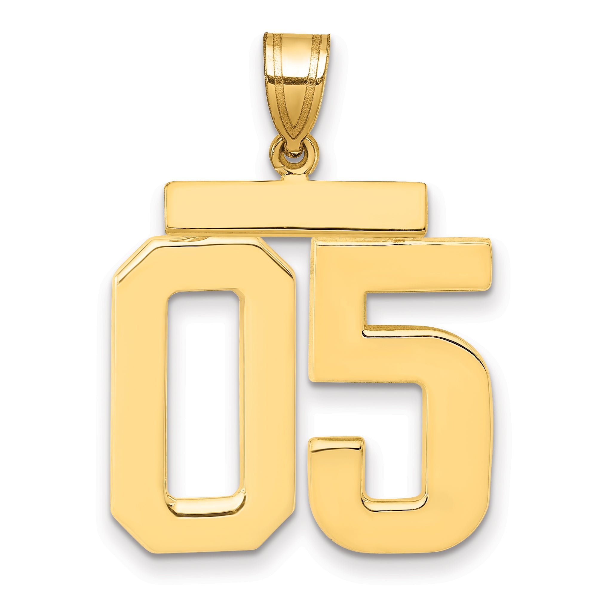 10K Yellow Gold Large Polished Number 05 Charm