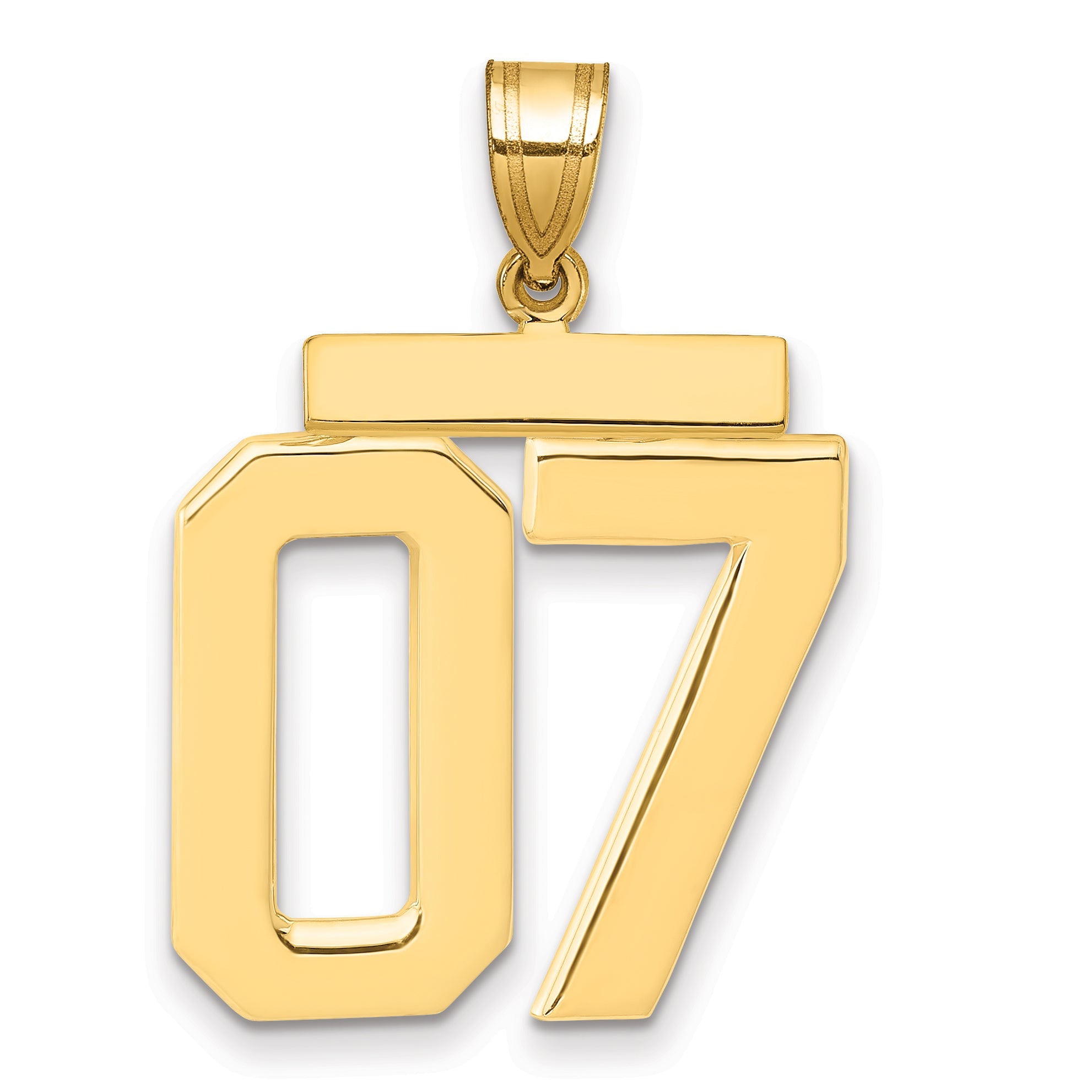 10K Yellow Gold Large Polished Number 07 Charm
